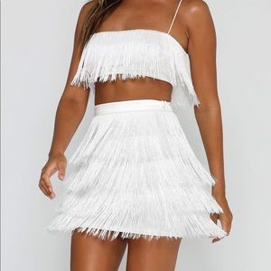 Sofia fringe mini skirt brand new
